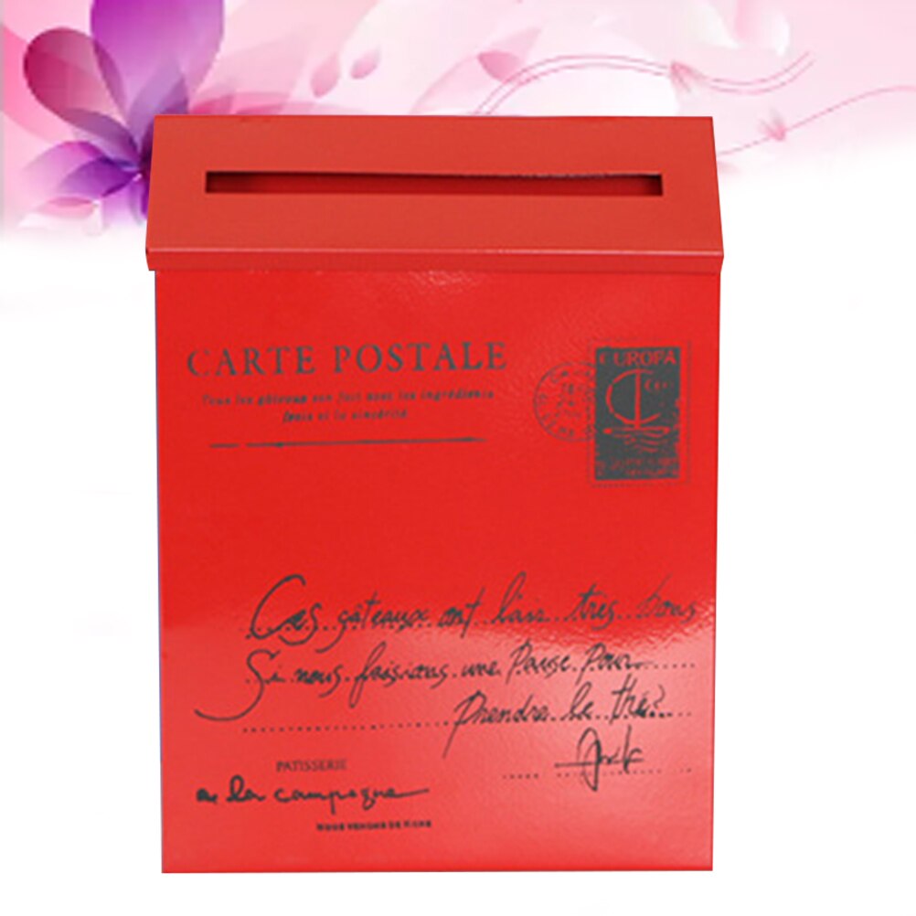 1pc Post Box Metal Wall-mounted Decorative Mailbox Letter Box Box for Incoming Mail