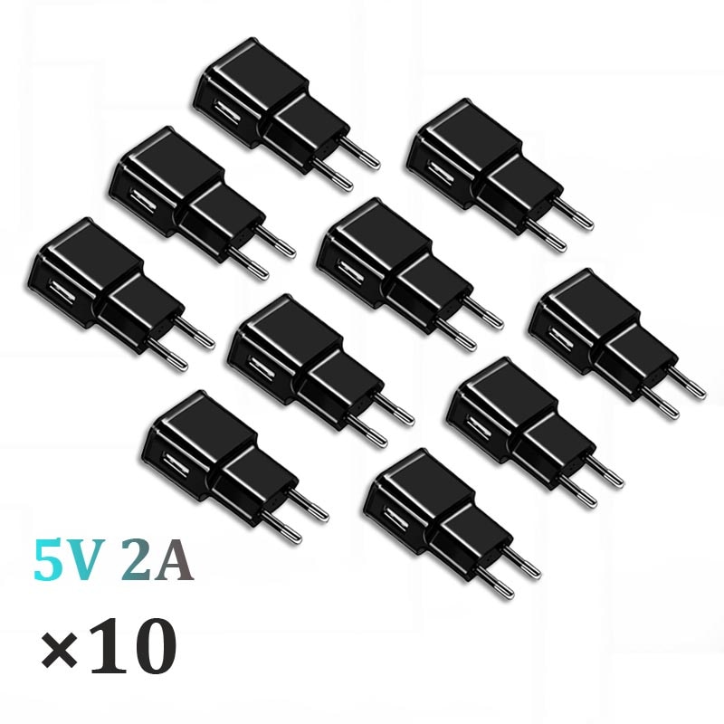 10 stück/lot 5v 2a eu-stecker-wand-reiseladegerät-adapter für samsung  s9 s8 + s7 s6 s5 edge  a30 a50 a70 j330 j530 a750 xiaomi huawei
