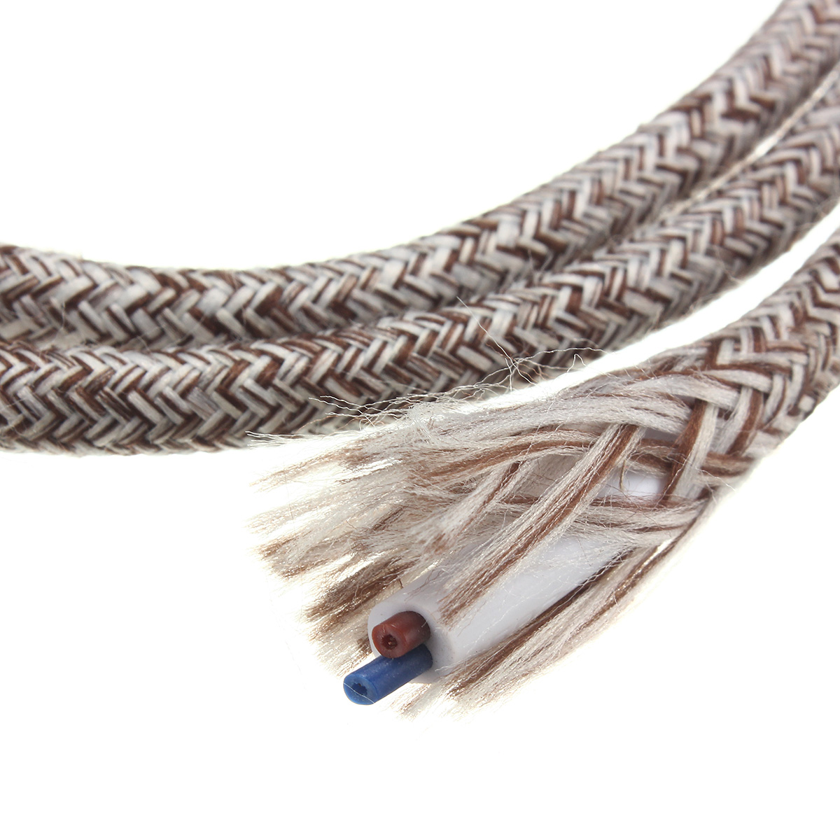 200 cm 2 Ader Stoff Kabel Muticolor Jahrgang Twist Geflochtene Stoff Licht Kabel Tuch Elektrische Draht Kronleuchter Anhänger Lampe Drähte: asiatisch Braun