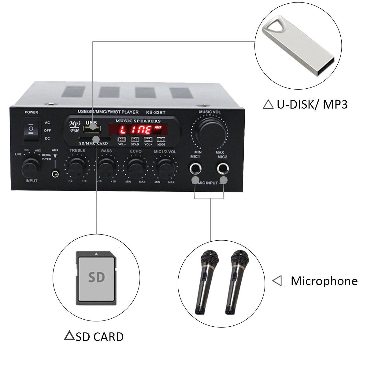 1000W Home Amplifiers Audio 220V Hifi Bass Audio Power Amplifier Sales Home Theater Amplifier for Subwoofer Speakers