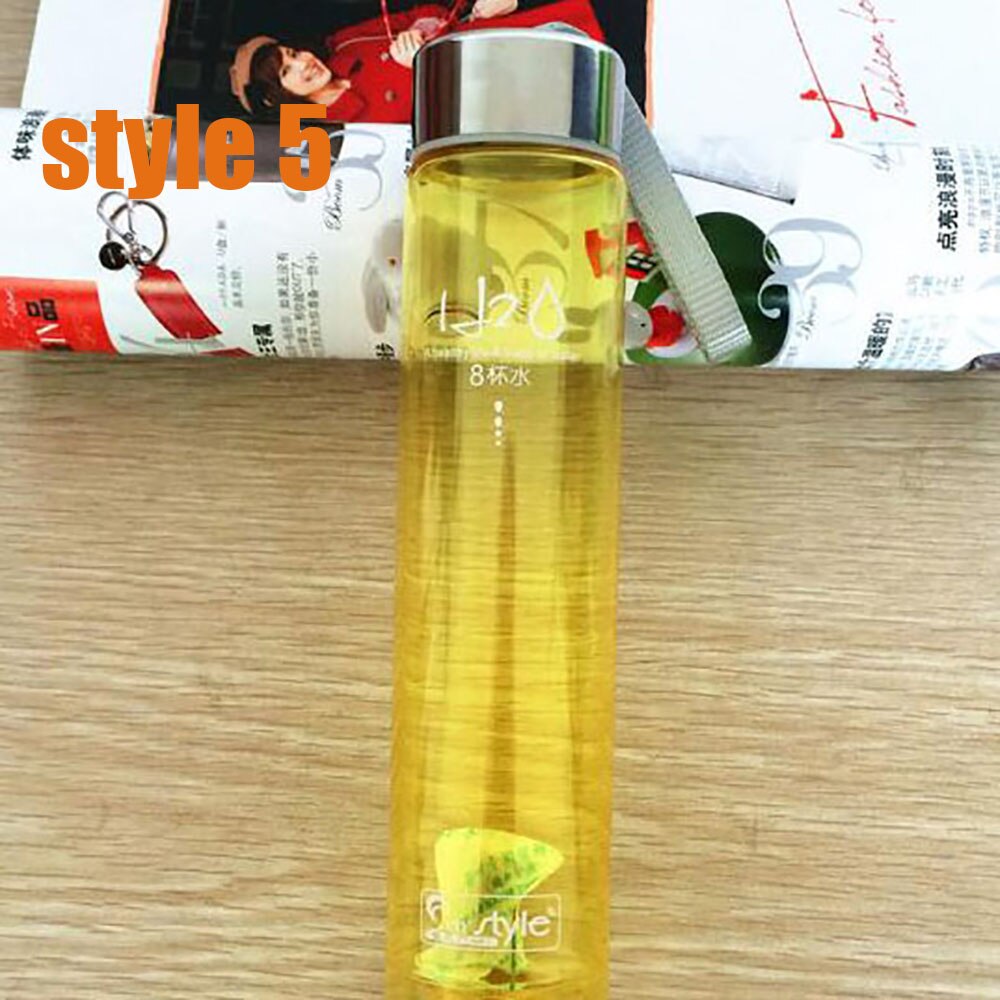 My 280ml lemon Sport H2o Gym For Water Bottles Portable Summer Outdoor Sports Unbreakable Transparent Plastic kids Water Bottle: yellow