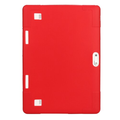 10.1 ''Universele Zachte Siliconen Case Voor 10 10.1 Inch Android Tablet Pc Shockproof Effen Kleur Back Cover Beschermende Shell: Rood