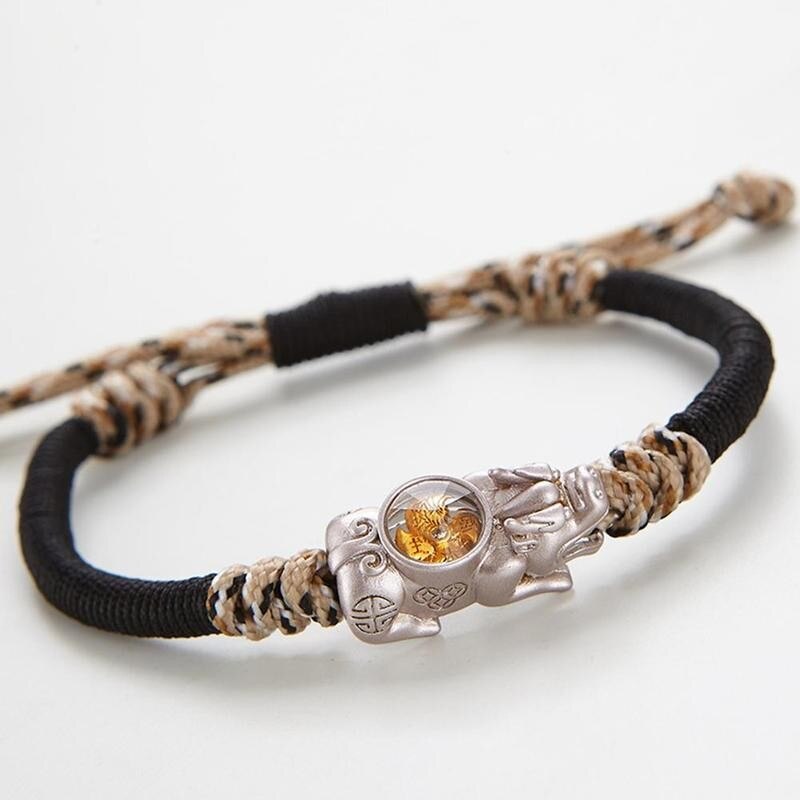 Hand Made Bixie Touw Chain Novel Goud Kleur Draaiende Windmolen Lucky Dappere Troepen Gevlochten Energie Armbanden Voor Mannen Vrouw Armbanden