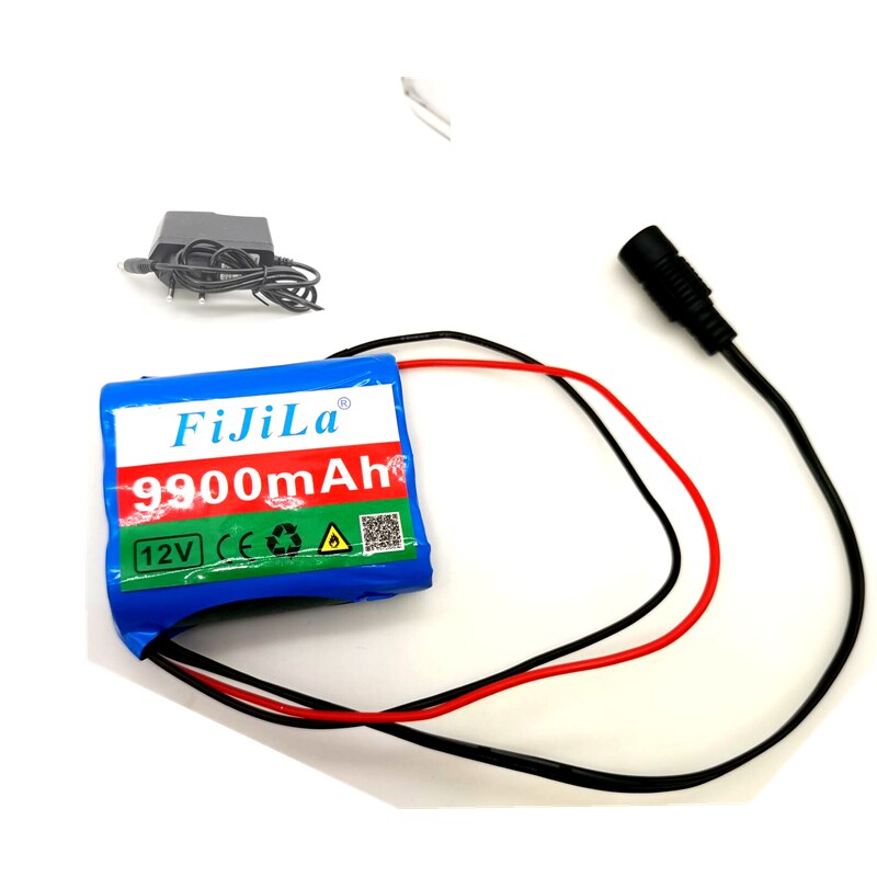 12V 9900mAh 18650 Li-ion Rechargeable battery pack for CCTV Camera 3A Batteries+ 12.6V EU US Charger+Free shopping