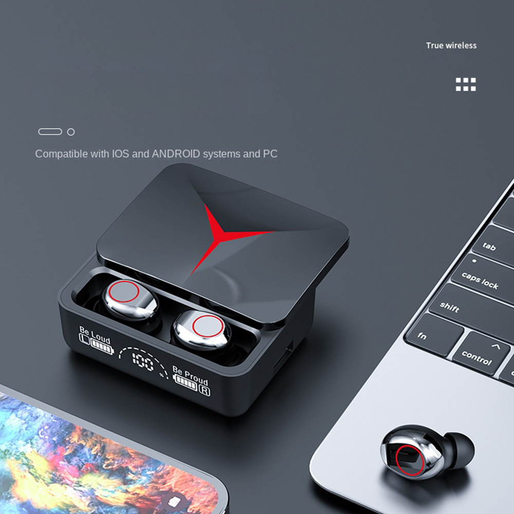 TWS M90pro auricolare da gioco compatibile con Bluetooth senza fili cuffie sportive 5.3 con microfono scatola di ricarica auricolari musicali Stereo
