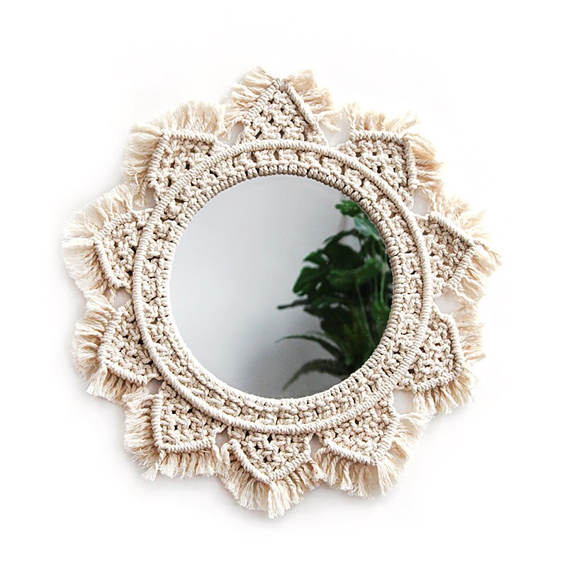 Espejo nórdico para cosméticos, espejo redondo montado en pared para baño, espejo decorativo montado en pared de habitación, espejos de pared: B