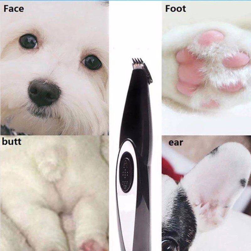 Mini-voettrimmer voor huisdieren, tondeuse voor huisdieren, tondeuse voor dieren, elektrische tondeuse voor huisdieren met laag geluidsniveau