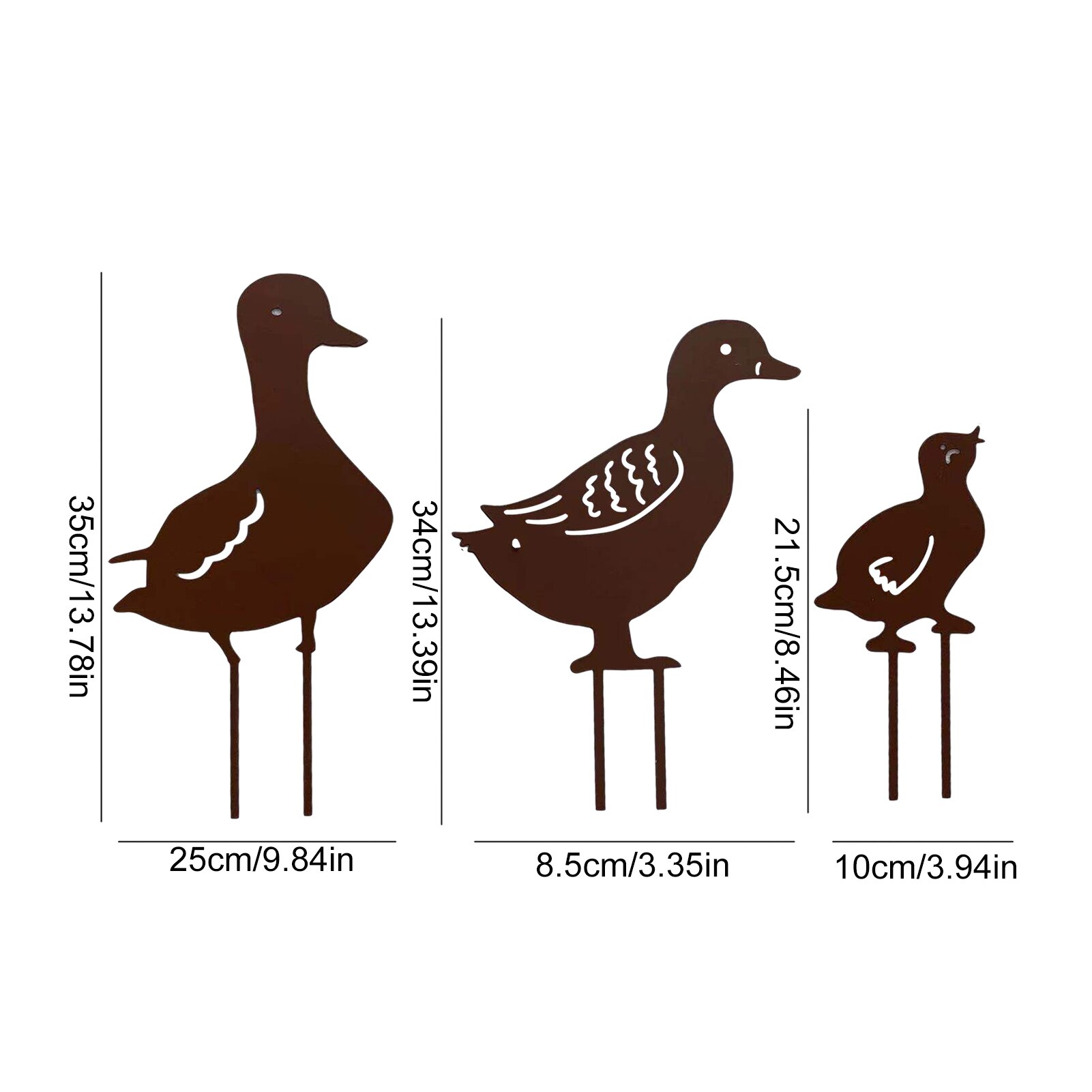 Duck Garden Decoration Outdoor Garden Statues Plastic Duck Chicken Yard Art Duck Silhouette Decor Garden Backyard Lawn Stakes