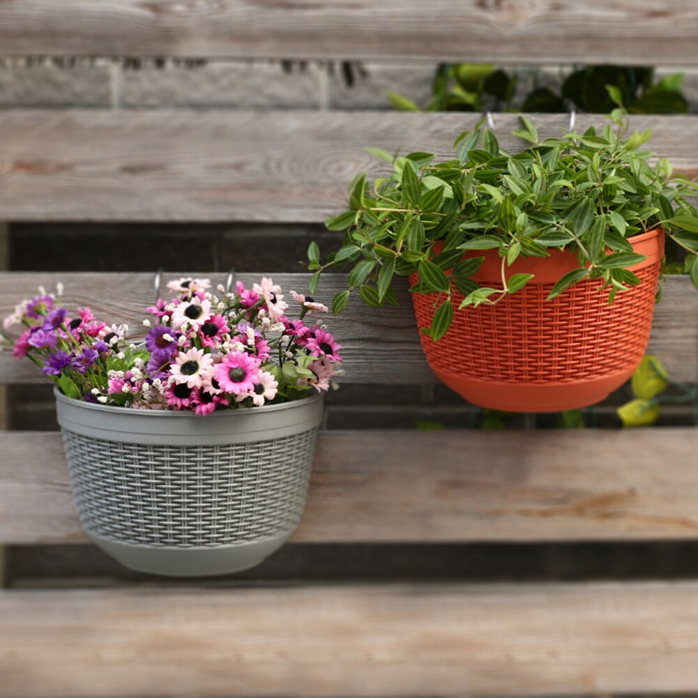 Imitation rotin osier tenture murale Pot de fleur panier balcon jardinière de jardin
