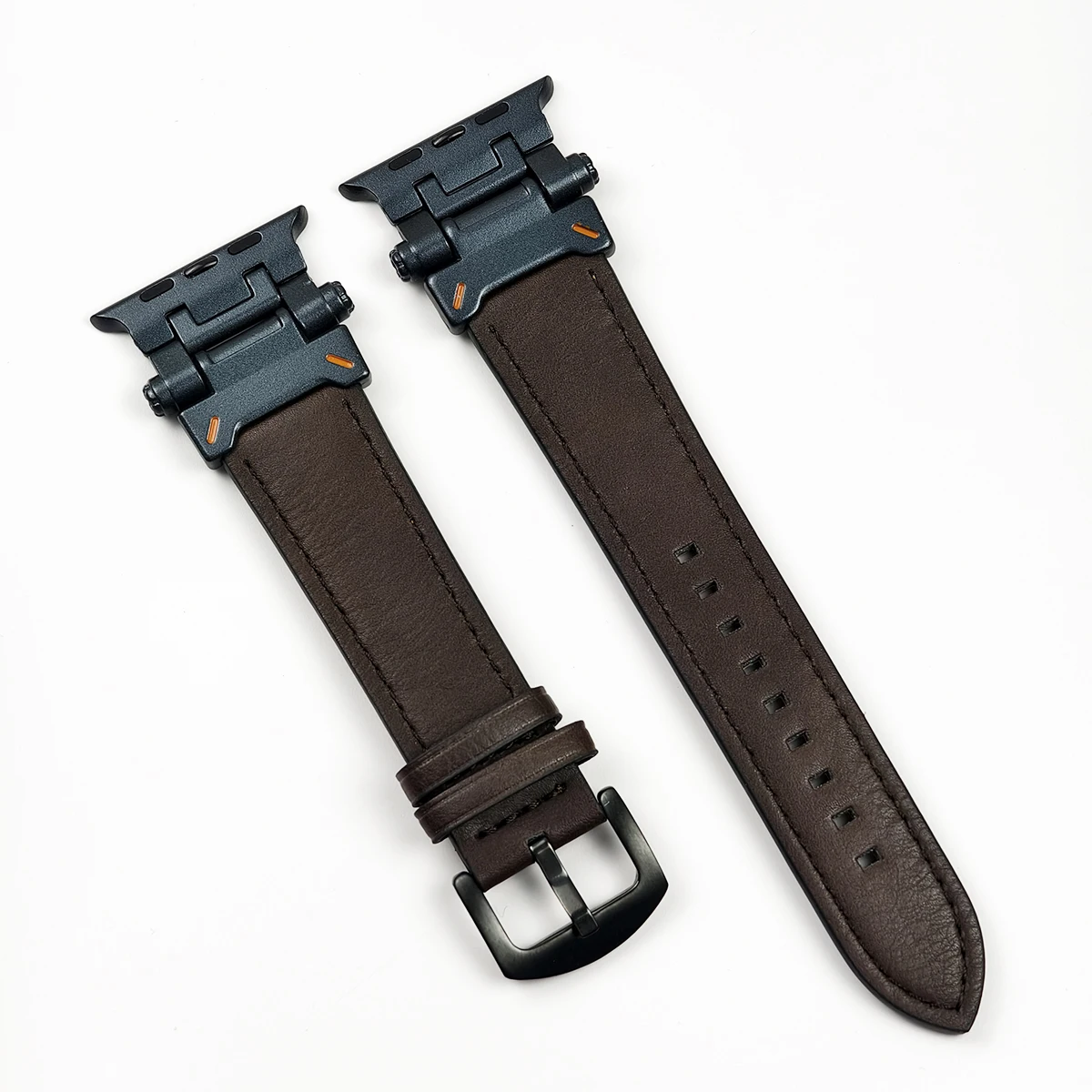 Lederen band voor Apple Watch Ultra 2 Band 49 mm 3 2 1 42 mm Armband voor Iwatch Series 10 46 mm 9 8 7 6 SE 5 44 mm 45 mm horlogeband: Black Yellow / 16mm