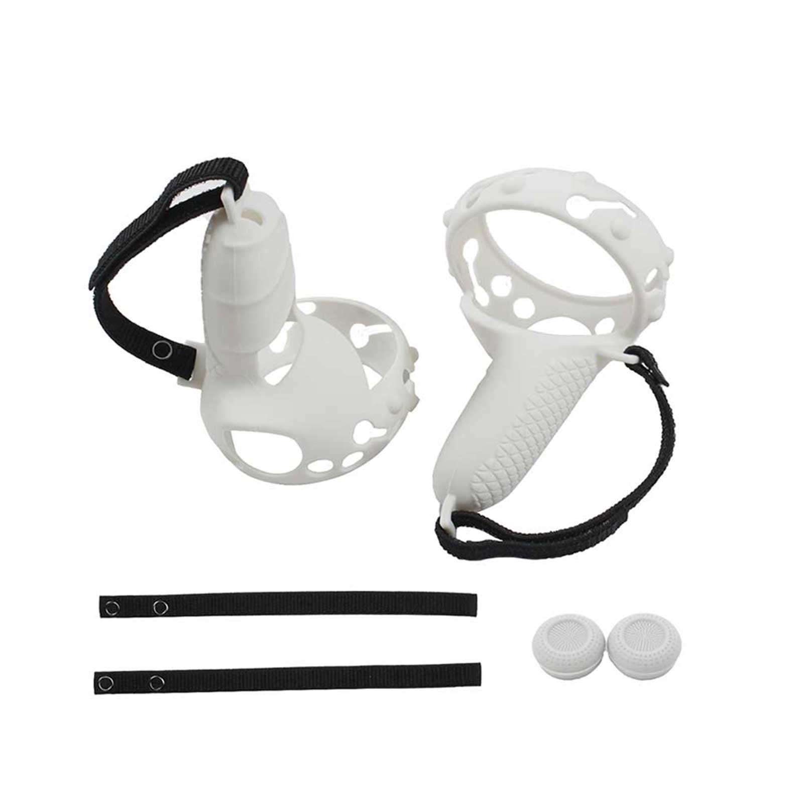 1pair Controller Grip Cover Gaming Silicone VR Accessories With Knuckle Strap Handle Easy Install Protective For Oculus Quest 2