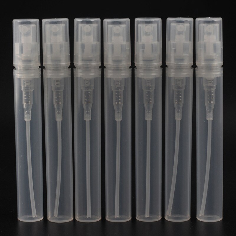 ( 7pcs/lot) Empty 2ml 3ML 4ML 5ML mini Protable Refillable plastic spray perfume bottle, small sample perfume atomizer bottles