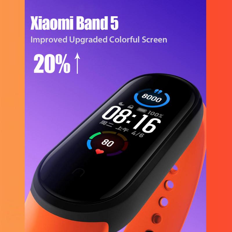 Original Xiaomi Mi Band 5 Smart Armband 1.1 "AMOLED Bunte Heart Rate Fitness Tracker Bluetooth 5,0 Wasserdichte Miband5