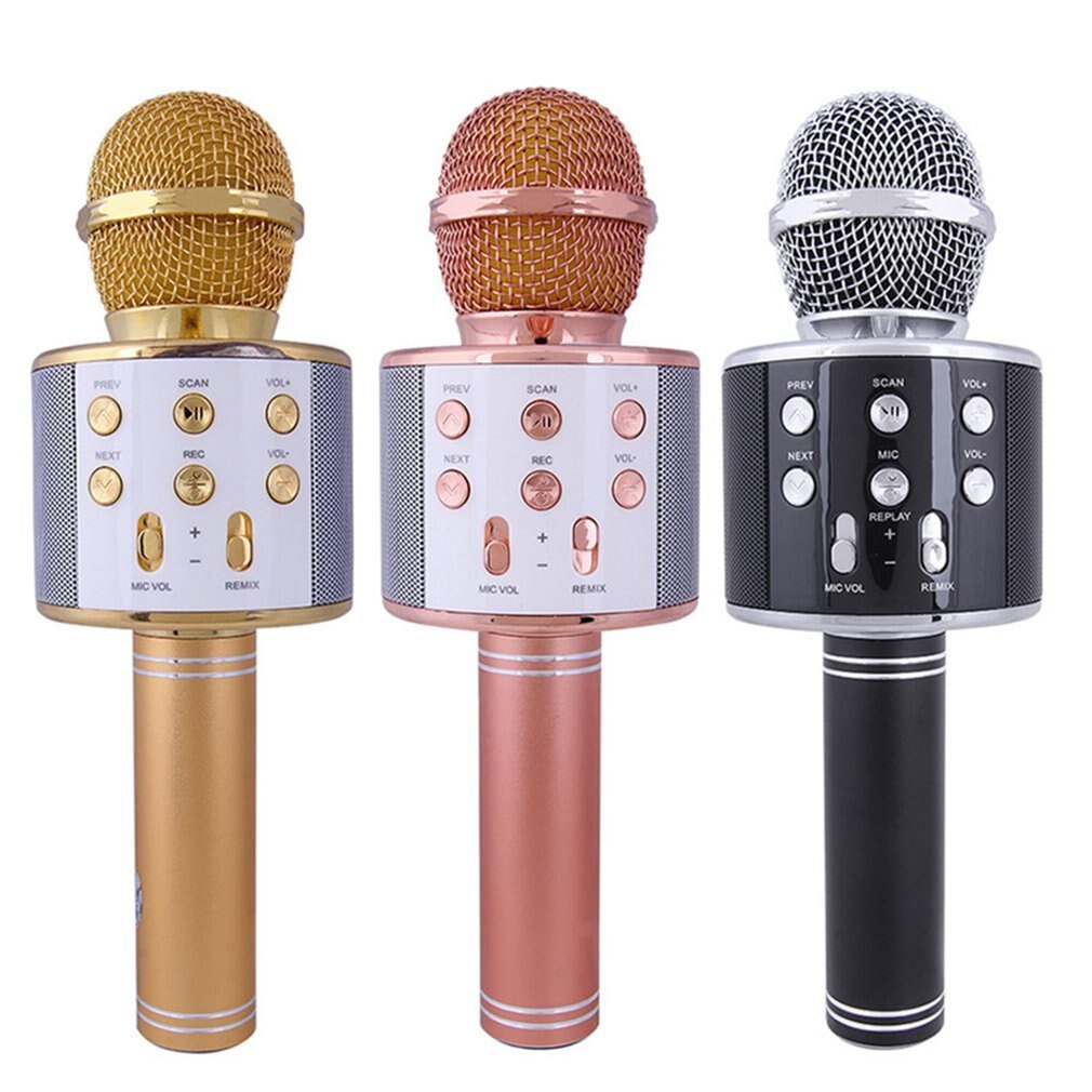 Microphone karaoké Bluetooth Microphone sans fil haut-parleur lecteur de Microfone portable enregistreur de chant micro