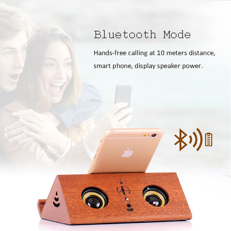 Tragbare BT Induktion Förderung Bambus Holz Material Lautsprecher Mit AUX Modus Für Handy