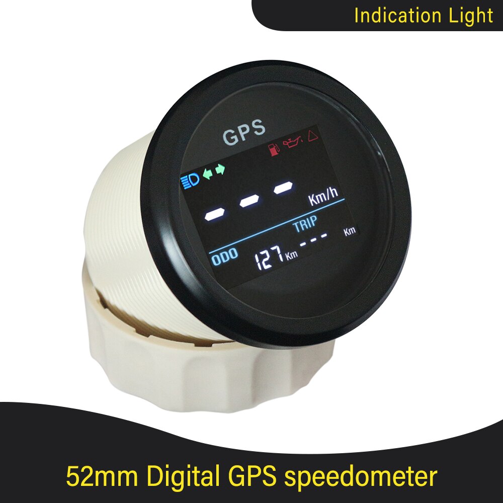 52mm Digital GPS Speedometer LCD Speed Gauge Odometer Adjustable Mileage Trip Counter For Auto Motorcycle Boat 12V 24V