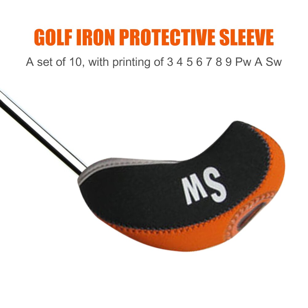 10 Stks/set Golf Clubs Iron Pole Hoofd Hoed Mouwen Duiken Materiaal Golf Staaf Hoofd Beschermhoes Golf Accessoires