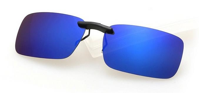 Unisex Gepolariseerde Clip Op Zonnebril Bijziend Rijden Nachtzicht Lens Anti-Uva Anti-Uvb Fietsen rijden Zonnebril Clip: Dark blue slice