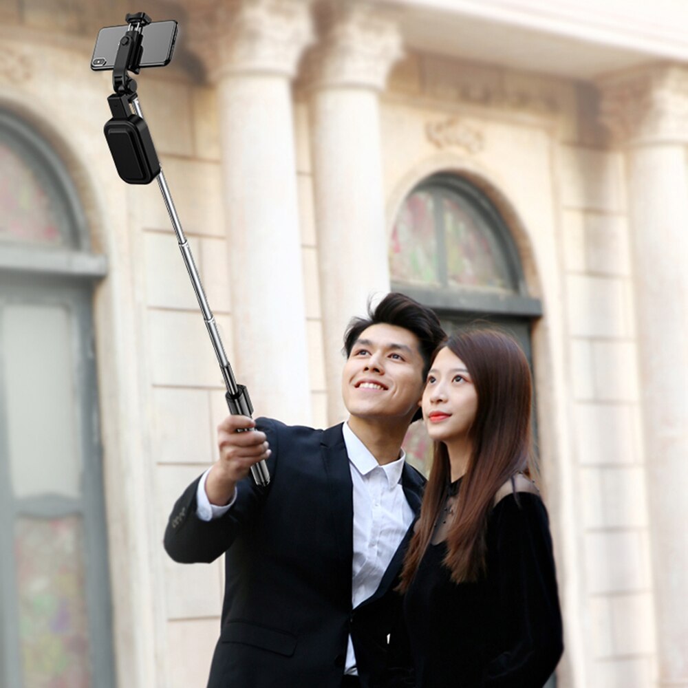 Trådløs bluetooth selfie pinne fylle lys til iphone / android / huawei sammenleggbar håndholdt monopod lukker fjernkontroll utvidbart stativ