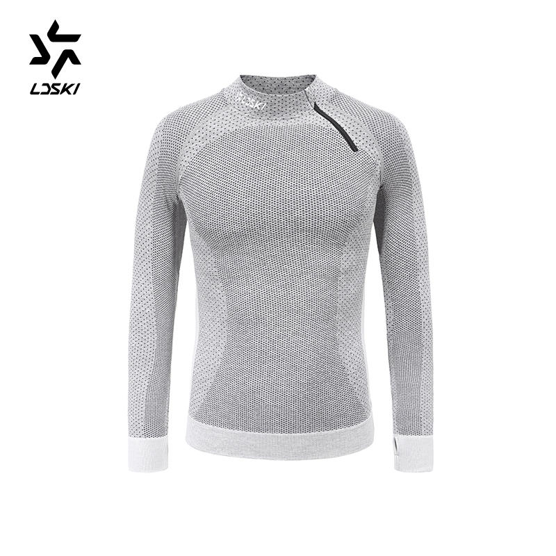 LDSKI compressie athletic-fit activewear ski ondergoed vochtafvoerende stof huid-contact vriendelijke: S / Dark Grey Top