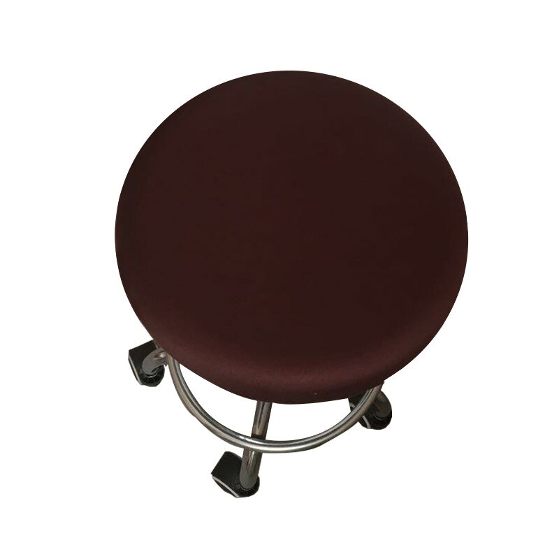 Rund stolebetræk barstol betræk elastisk sædeovertræk hjem stol slipcover rund stol barstol skammel blomstret: Kaffe