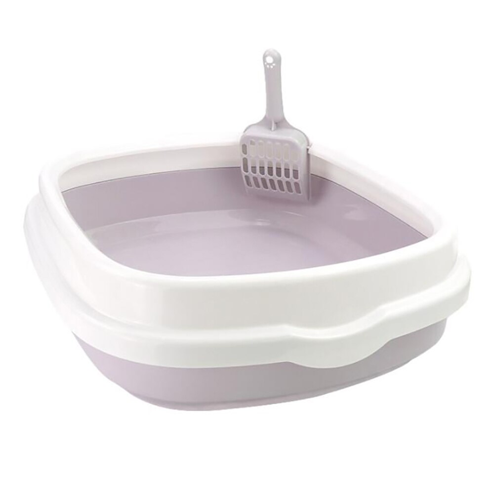Cat Litter Tray semi-enclosed litter box Simple and Open Semi-enclosed Cat Durable Plastic style