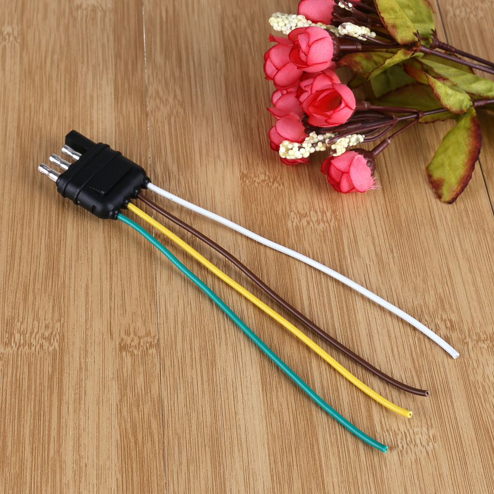 4 Pin Plug Adapter Flat Wiring Harness Kit Electrical Converter Trailer Connector US Standard Round Hole Trailer Plug Car Parts