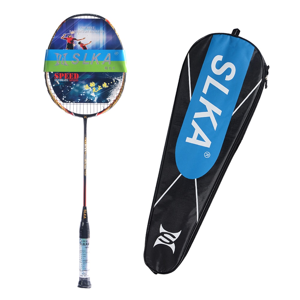 4U 87g Japanese Carbon Badminton Racket 32LBS Men's Power Attack Strung Badminton Racquet with Grips and Bag