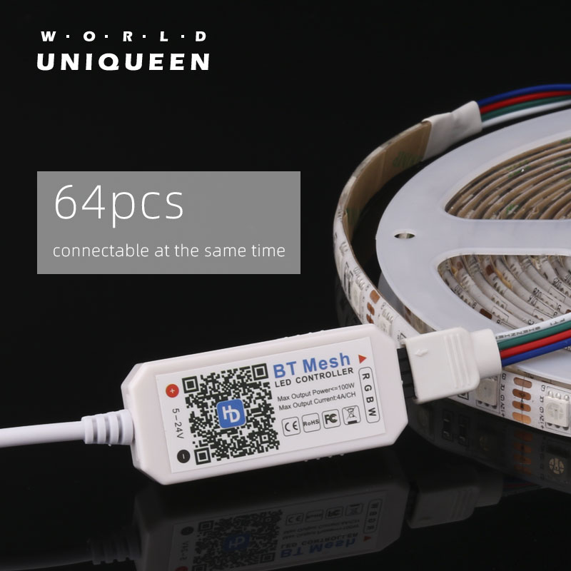 192W Bt Mesh Mini Bluetooth Verbinding Led Strip Licht Controller, Controlerende 64 Pcs Samen, Muziek Controle, voor Rgbw SMD5050