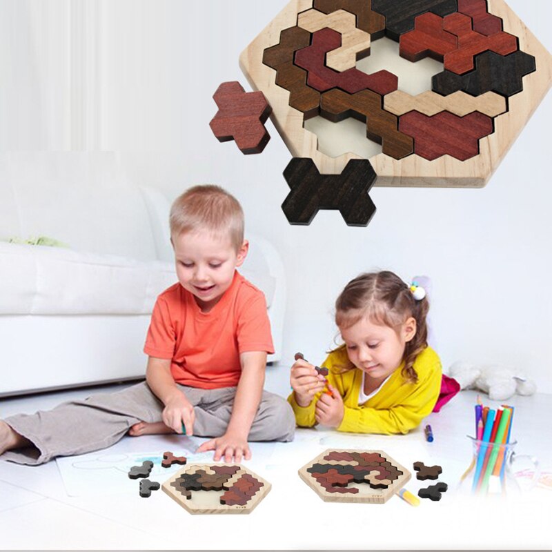 Houten Tangram Jigsaw Brain Tetris Game Puzzel Bloacks Voorschoolse Kinderen Spelen Training Voor Kinderen Beste Cadeaus