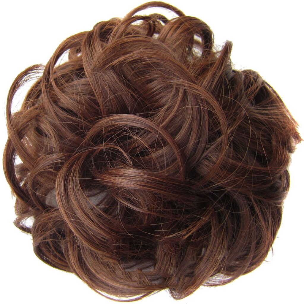 Hair Circle Wigs Synthetic Hair Ring Messy Wrap For Hair Extension Donut Curly Elastics Women Hairs Tail Ponytail Accessory: H