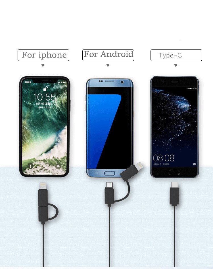 Nuovo 3-in-1 caricatore per auto retrattile a tiraggio singolo adattatore per ricarica rapida accendisigari per iphone porta androide di tipo C