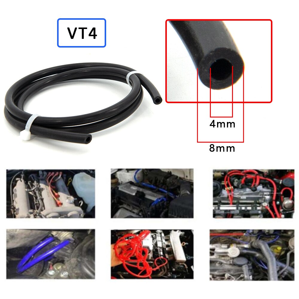 Manguera de tubo de vacío de silicona de 2M de longitud, tubo de silicona de 3MM, 4MM, 6MM, 8MM, 10MM, 12MM, 14MM, 16MM, piezas de automóvil azules universales: Marfíl