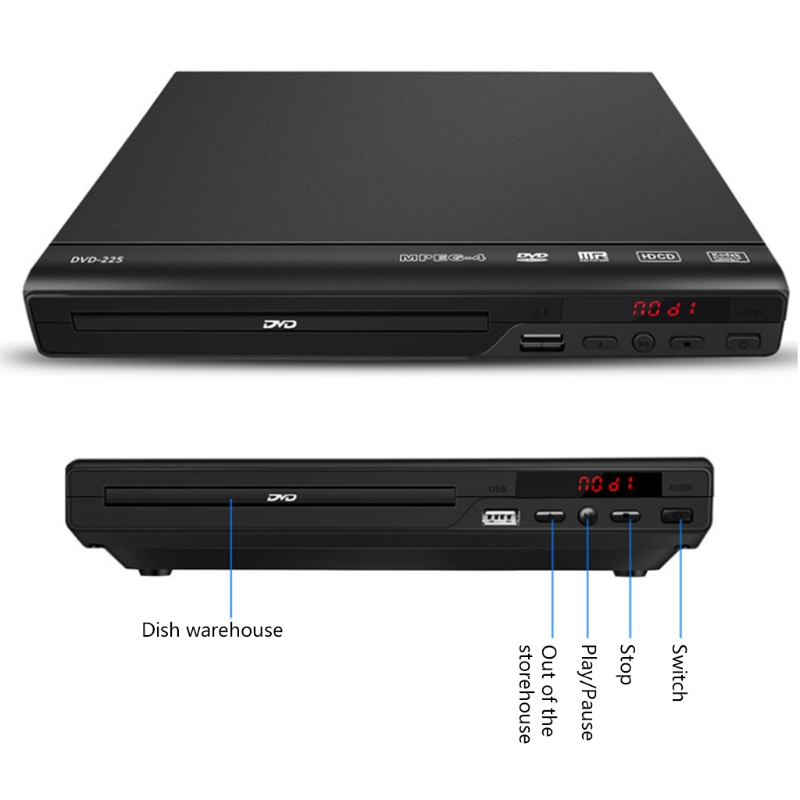 1080p stationære dvd-medieafspillere til tv, regions-av-udgang, usb-diskafspillere for holdbarhed 2200w