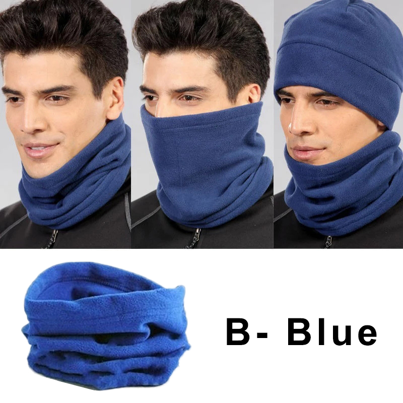 Winter Warm Caps Mannen Polar Fleece Thermische Balaclava Hoed Vrouwen Outdoor Winddicht Fietsen Masker Cap Hood Halswarmer Wandelen Sjaals: B- Blue