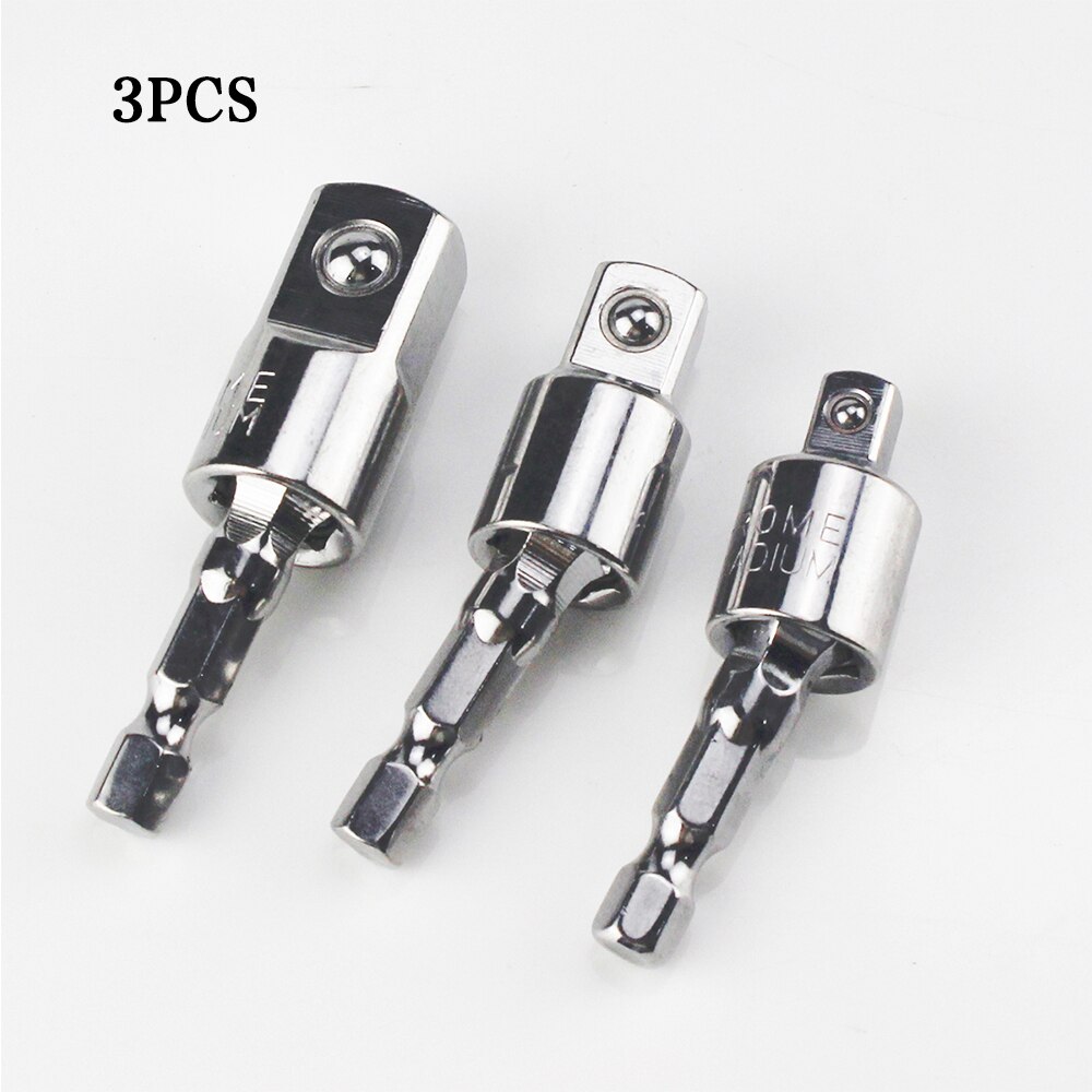 1/2"1/4"3/8" Electric Drill Socket Adapter for Impact Driver Hex Wrench Socket Conversion Angle Drill-head Drill Converter Tool: 3pcs