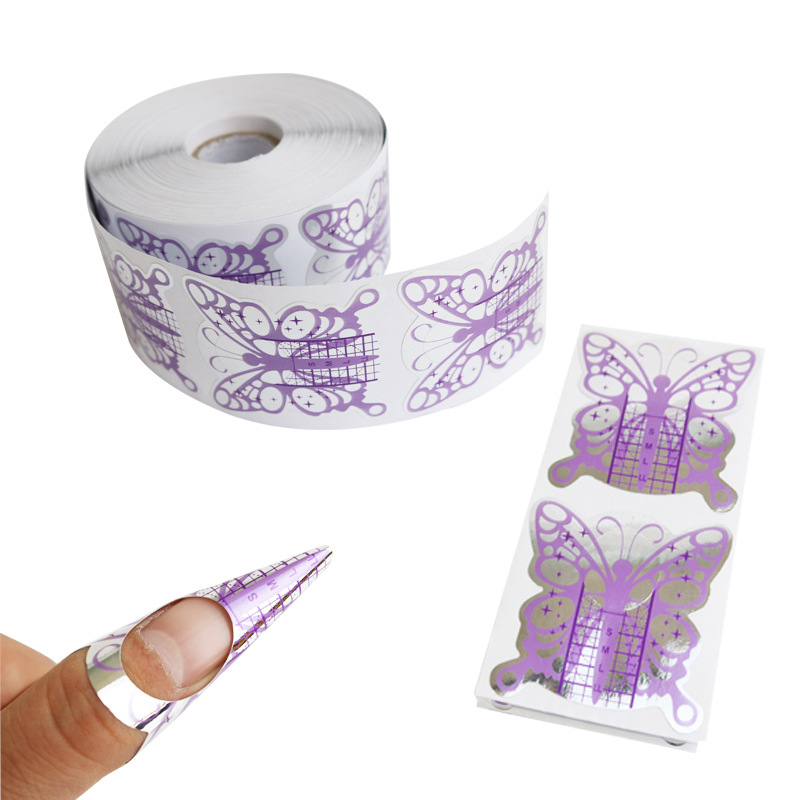 500 Pcs Nail Papier Extension Pochoir Formes Autocollants Titulaire pour Gel Acrylique Conseils Builder Français Nail Forme Astuce Faux Ongles Art Outils