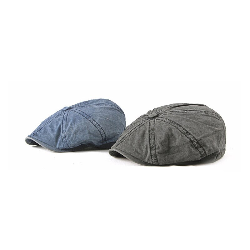 [AETRENDS] de Denim de algodón octogonal sombreros para hombres de Ivy Gatsby taxista conducción sombrero gorra Z-6833