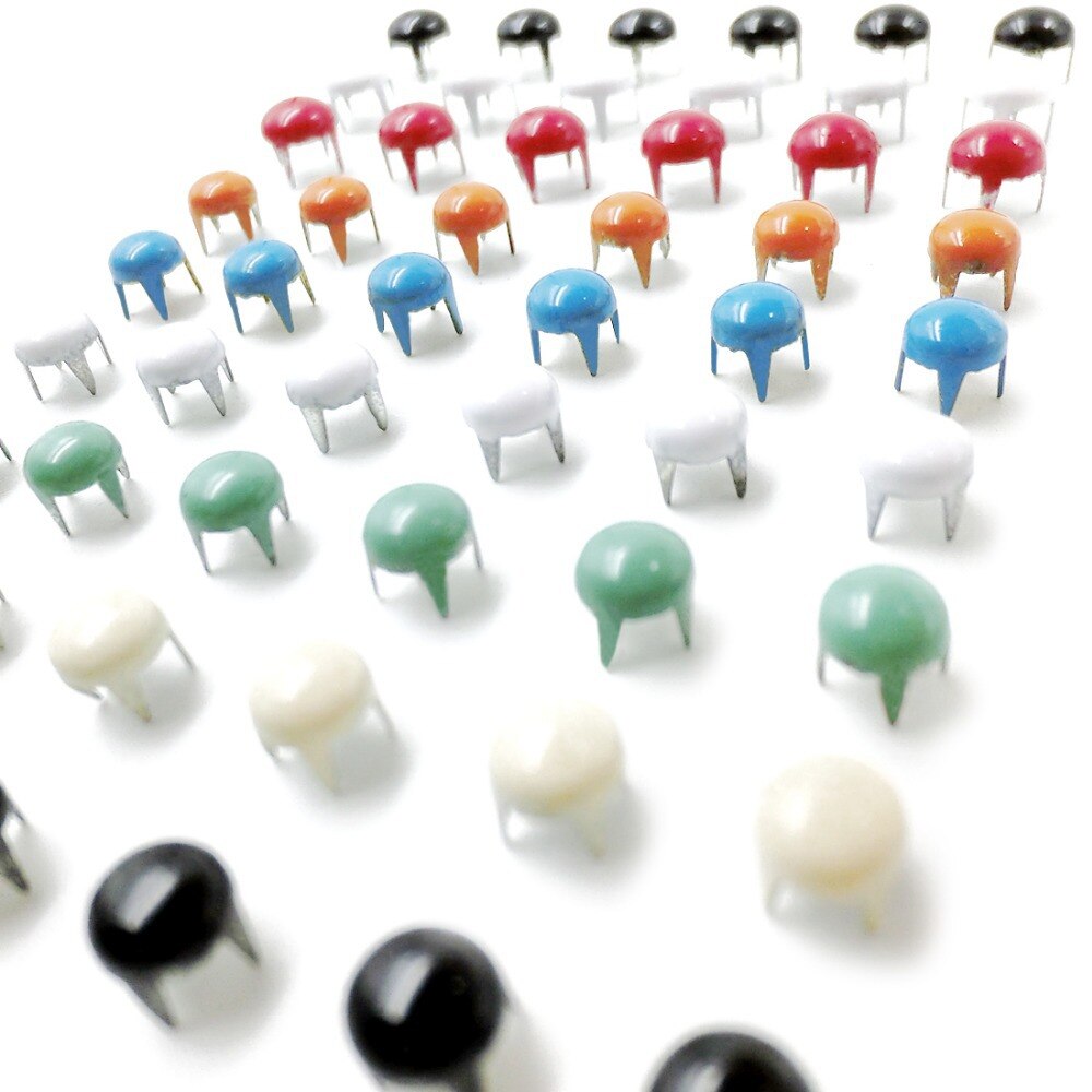 100pcs 5mm Mix 6 Colors Round Studs Claw Nails 4 Claws Rivets Spikes Leather DIY Punk