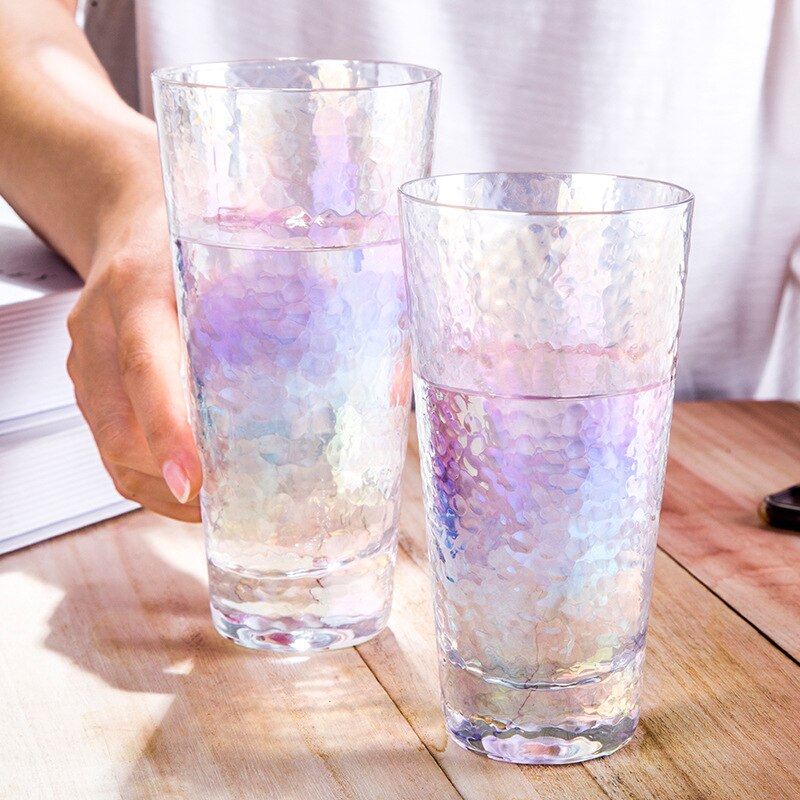 Vaso de vidrio con forma de martillo arcoíris , taza de té verde, taza japonesa y la Oficina para el hogar, de 295/315/335/440ML