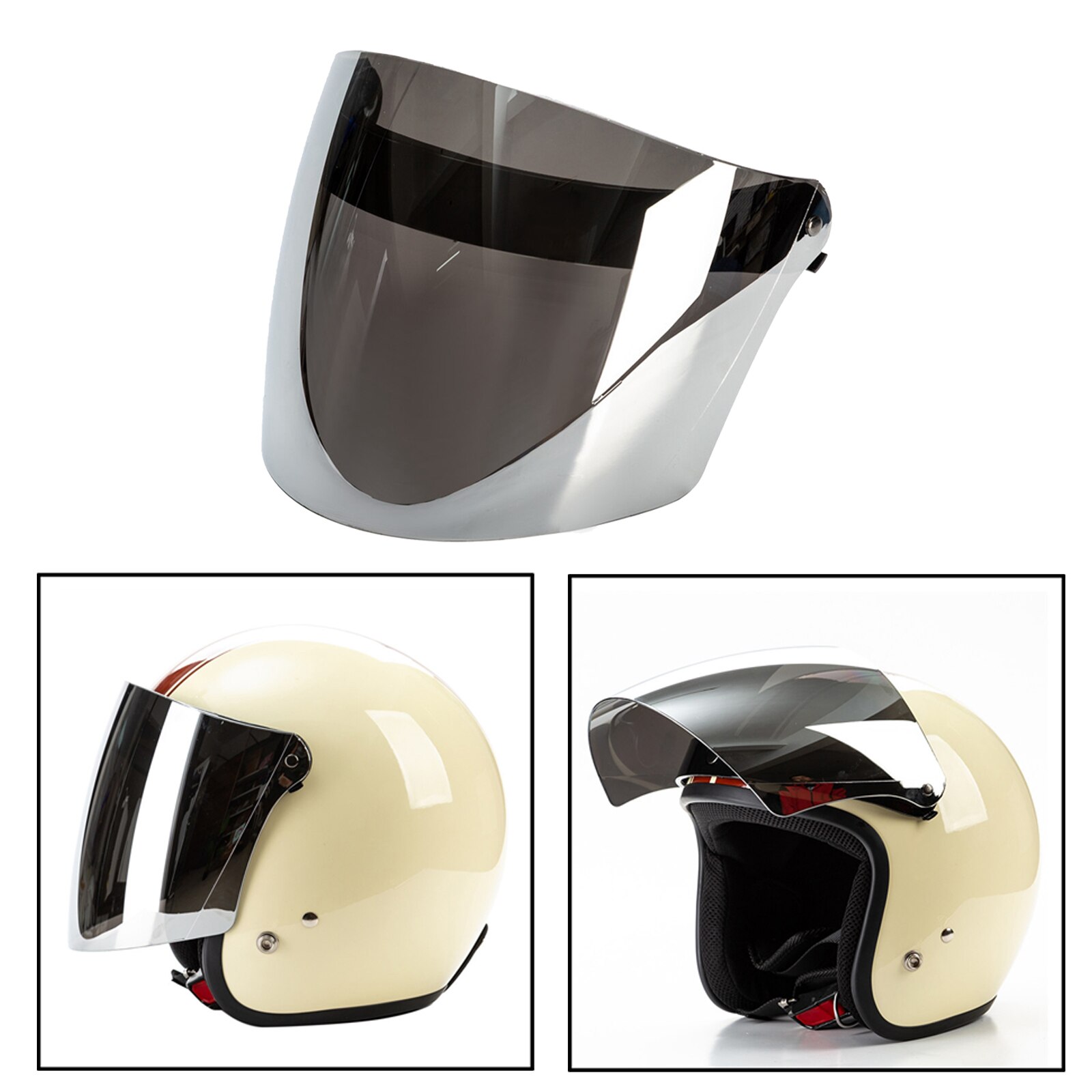 Standard 3-Snap Full Face Flip Up Wind Shield Lens, Easy to Install