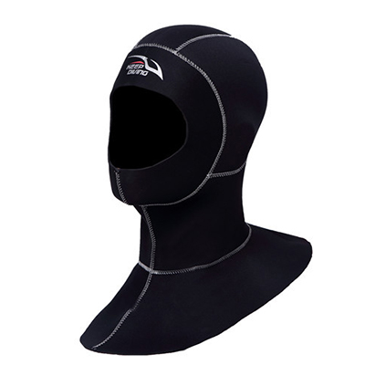 3MM Neoprene Diving Hoods Cap Hat Women Men Winter Snorkel Wetsuit Warm Head Cover Bibbed long to Shoulder Scuba Hoodies Black: Black White / S