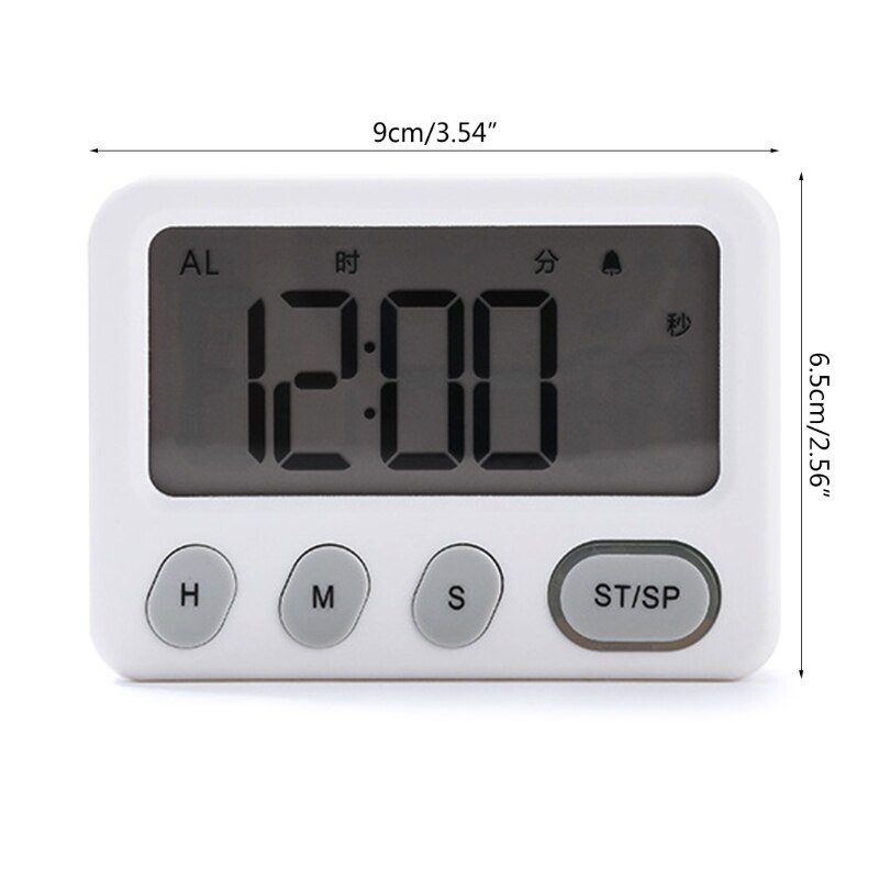 Digital Kitchen Timer Magnetic Countdown Up Cooking Timer Clock with Magnet Back Large Display Hours Minute Second