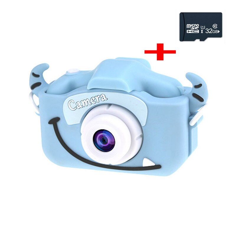 Kinderen Digitale Camera Voor Kinderen Baby Meisje Leuke Kids Camera 2.0 Inch 1080P Foto Video Camera gebouwd In Games: Blue Cow  32G