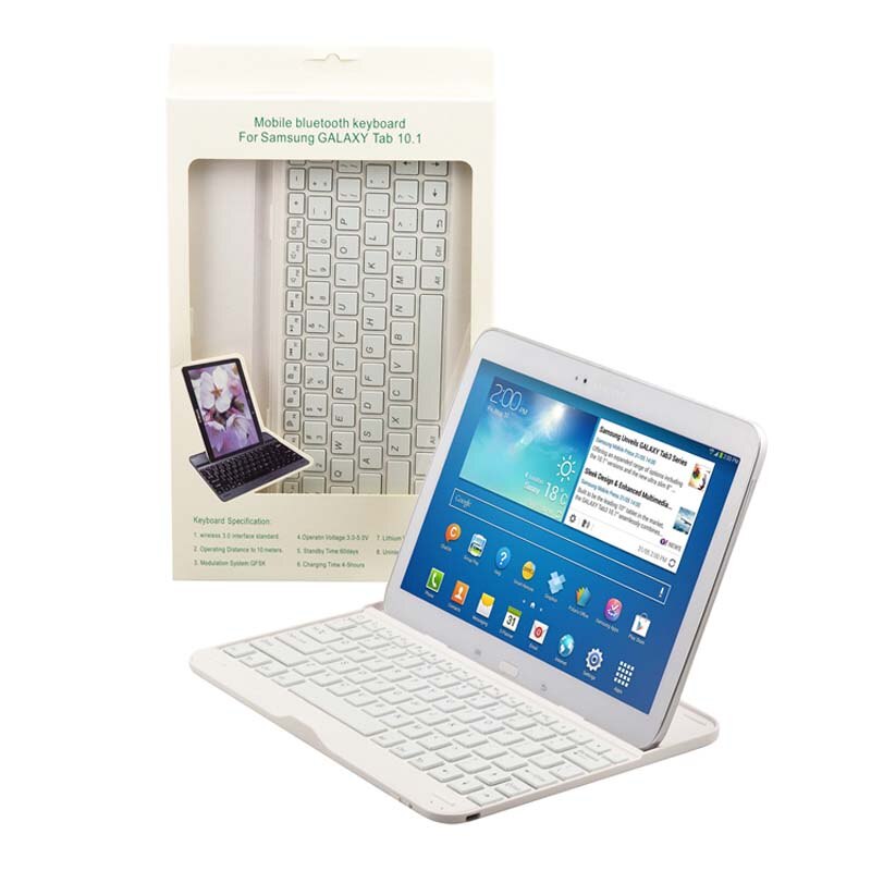 Für Samsung Galaxis Tab 4 10,1 T530 T531 T535 Tablette Ultra schlank ABS Drahtlose Bluetooth Russisch/Spanisch/Hebräisch Tastatur-Dock fallen