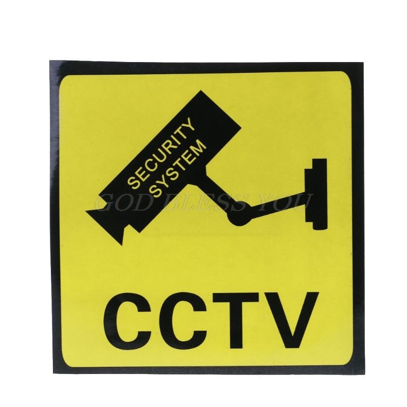10PCS Warning Stickers for CCTV SECURITY SYSTEM Self-adhensive Safety Label Signs Decal 111mm Waterproof