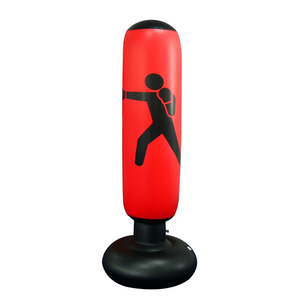 Sac de boxe gonflable en PVC, 160cm, pour enfants et adultes, poinçon, coups de pied, sac de sable, entraînement, soulagement du Stress, équipement de Fitness: Rouge