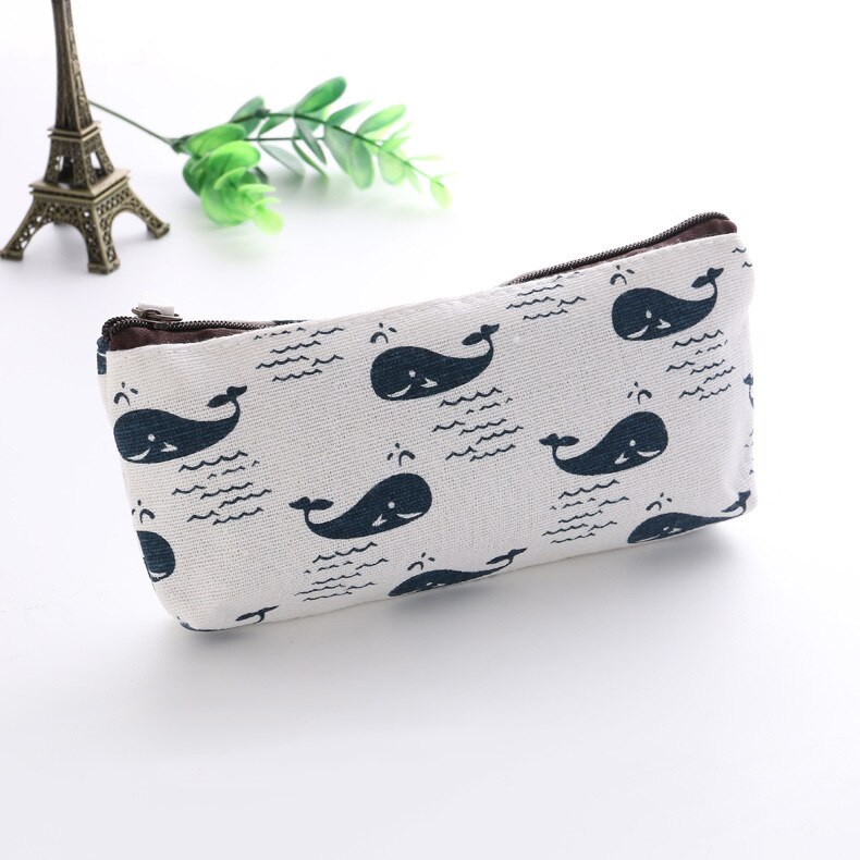 1pcs Groene Natuur Schoolbenodigdheden Etui Kawaii Student School Cosmetische Tas voor Vrouwen Kantoorbenodigdheden Escolar Canvas: L
