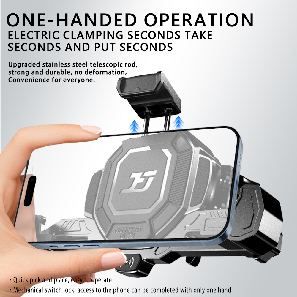 For Benda Napoleon 450 Motorcycle Phone Holder Intelligent Sensor Electric Waterproof Anti-Shake Wireless charging Navigation