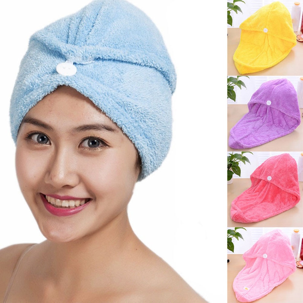 Lady Girl Quick Dry Bath Head Wrap Hoed Womens Haar Drogen Handdoek Coral Fluwelen Make-Up Cosmetica Cap Zwemmen Tool FBE3